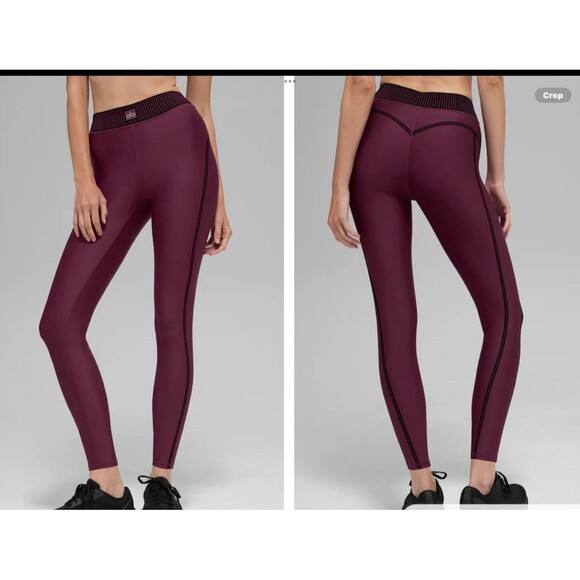 Alo Yoga Airlift HW 7/8 Line Up Legging in Burgundy Sold Out Limited Edition - Picture 1 of 8